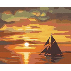 Zuty – Maľovanie podľa čísel – Tmavá plachetnica za súmraku (D. Rusty Rust), 80 × 100 cm, plátno + rám Zuty – Maľovanie podľa čísel – Tmavá plachetnica za súmraku (D. Rusty Rust), 80 × 100 cm, plátno + rám