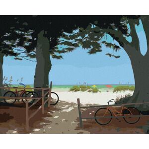 Zuty – Maľovanie Podľa Čísel – Bicykle A Stromy Pri Pláži (Robert Johnson), 80 × 100 cm, Plátno + Rám Zuty – Maľovanie Podľa Čísel – Bicykle A Stromy Pri Pláži (Robert Johnson), 80 × 100 cm, Plátno + Rám