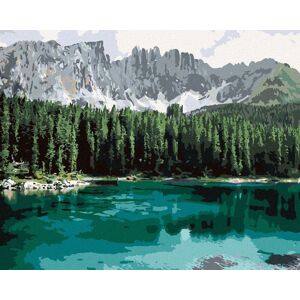 Zuty – Maľovanie Podľa Čísel – Jazero S Horami A Lesom, 80 × 100 cm, Plátno + Rám Zuty – Maľovanie Podľa Čísel – Jazero S Horami A Lesom, 80 × 100 cm, Plátno + Rám