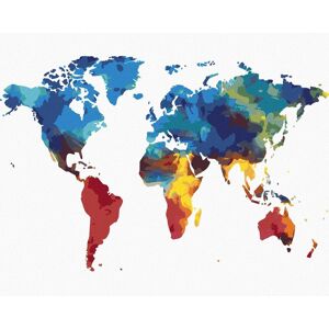 Zuty – Maľovanie Podľa Čísel – Farebná Mapa Sveta Iii, 80 × 100 cm, Plátno + Rám Zuty – Maľovanie Podľa Čísel – Farebná Mapa Sveta Iii, 80 × 100 cm, Plátno + Rám