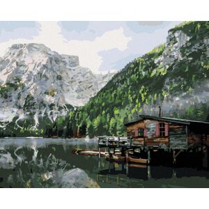 Zuty – Maľovanie Podľa Čísel – Jazero S Chatou A Loďami Taliansko Ii, 80 × 100 cm, Plátno + Rám Zuty – Maľovanie Podľa Čísel – Jazero S Chatou A Loďami Taliansko Ii, 80 × 100 cm, Plátno + Rám
