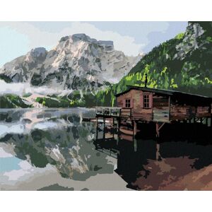 Zuty – Maľovanie Podľa Čísel – Jazero S Chatou A Loďami Taliansko, 80 × 100 cm, Plátno + Rám Zuty – Maľovanie Podľa Čísel – Jazero S Chatou A Loďami Taliansko, 80 × 100 cm, Plátno + Rám