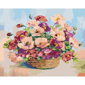 Zuty – Maľovanie Podľa Čísel – Prútený Košík Vlčieho Maku, 80 × 100 cm, Plátno + Rám Zuty – Maľovanie Podľa Čísel – Prútený Košík Vlčieho Maku, 80 × 100 cm, Plátno + Rám