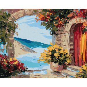 Zuty – Maľovanie Podľa Čísel – Kvetinová Brána Pri Mori, 80 × 100 cm, Plátno + Rám Zuty – Maľovanie Podľa Čísel – Kvetinová Brána Pri Mori, 80 × 100 cm, Plátno + Rám