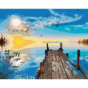 Zuty – Maľovanie Podľa Čísel – Ráno Na Móle Pri Jazere, 80 × 100 cm, Plátno + Rám Zuty – Maľovanie Podľa Čísel – Ráno Na Móle Pri Jazere, 80 × 100 cm, Plátno + Rám