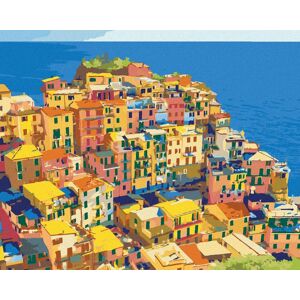 Zuty – Maľovanie Podľa Čísel – Domy V Národnom Parku Cinque Terre, 80 × 100 cm, Plátno + Rám Zuty – Maľovanie Podľa Čísel – Domy V Národnom Parku Cinque Terre, 80 × 100 cm, Plátno + Rám