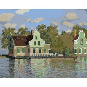 Zuty – Maľovanie Podľa Čísel – Dom Na Rieke Zaan V Zaandame (Claude Monet), 80 × 100 cm, Plátno + Rám Zuty – Maľovanie Podľa Čísel – Dom Na Rieke Zaan V Zaandame (Claude Monet), 80 × 100 cm, Plátno + Rám
