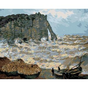 Zuty – Maľovanie Podľa Čísel – Búrlivé More V Étretat (Claude Monet), 80 × 100 cm, Plátno + Rám Zuty – Maľovanie Podľa Čísel – Búrlivé More V Étretat (Claude Monet), 80 × 100 cm, Plátno + Rám