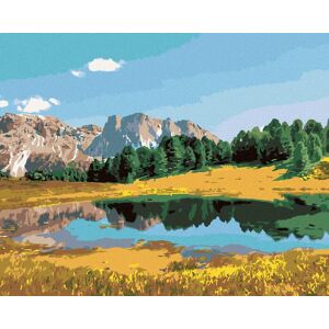 Zuty – Maľovanie Podľa Čísel – Les, Hory A Jazero, 80 × 100 cm, Plátno + Rám Zuty – Maľovanie Podľa Čísel – Les, Hory A Jazero, 80 × 100 cm, Plátno + Rám