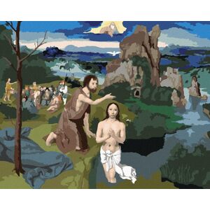 Zuty – Maľovanie Podľa Čísel – Kristov Krst (Joachim Patinir), 80 × 100 cm, Plátno + Rám Zuty – Maľovanie Podľa Čísel – Kristov Krst (Joachim Patinir), 80 × 100 cm, Plátno + Rám