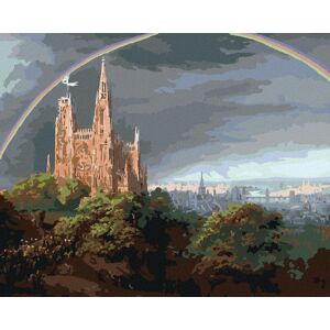 Zuty – Maľovanie Podľa Čísel – Stredoveké Mesto Na Brehoch Rieky (Karl Friedrich Schinkel), 80 × 100 cm, Plátno + Rám Zuty – Maľovanie Podľa Čísel – Stredoveké Mesto Na Brehoch Rieky (Karl Friedrich Schinkel), 80 × 100 cm, Plátno + Rám