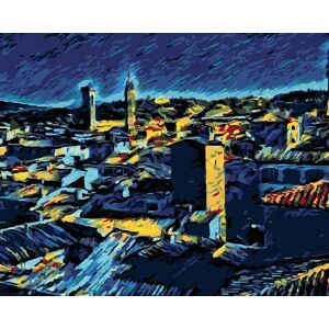 Zuty – Maľovanie Podľa Čísel – Florencia Podľa Van Gogha, 40 × 50 cm, Plátno + Rám Zuty – Maľovanie Podľa Čísel – Florencia Podľa Van Gogha, 40 × 50 cm, Plátno + Rám