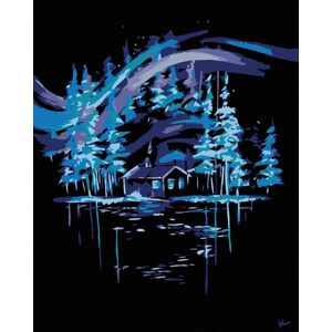 Diamondi – POLÁRNA ŽIARA NAD CHALÚPKOU, 40 × 50 cm, bez rámu a bez napnutia plátna Diamondi – POLÁRNA ŽIARA NAD CHALÚPKOU, 40 × 50 cm, bez rámu a bez napnutia plátna