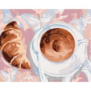 Diamondi – Diamantové maľovanie – KÁVA A CROISSANT V PARÍŽI, 40 × 50 cm, vypnuté plátno na rám Diamondi – Diamantové maľovanie – KÁVA A CROISSANT V PARÍŽI, 40 × 50 cm, vypnuté plátno na rám