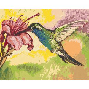 Diamondi – Diamantové maľovanie – KOLIBRÍK A RUŽOVÁ KVETINA, 40 × 50 cm, bez rámu a bez vypnutia plátna Diamondi – Diamantové maľovanie – KOLIBRÍK A RUŽOVÁ KVETINA, 40 × 50 cm, bez rámu a bez vypnutia plátna