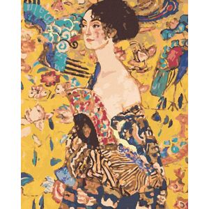 Diamondi – Diamantové maľovanie – DÁMA S VEJÁROM (G. KLIMT), 40 × 50 cm, bez rámu a bez vypnutia plátna Diamondi – Diamantové maľovanie – DÁMA S VEJÁROM (G. KLIMT), 40 × 50 cm, bez rámu a bez vypnutia plátna