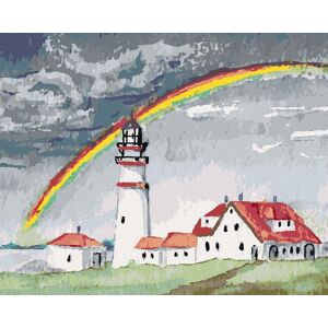 Diamondi – Diamantové maľovanie – DÚHA NAD MAJÁKOM, 40 × 50 cm, bez rámu a bez vypnutia plátna Diamondi – Diamantové maľovanie – DÚHA NAD MAJÁKOM, 40 × 50 cm, bez rámu a bez vypnutia plátna