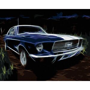 Diamondi – Diamantové maľovanie – MODRÉ AUTO FORD MUSTANG, 40 × 50 cm, vypnuté plátno na rám Diamondi – Diamantové maľovanie – MODRÉ AUTO FORD MUSTANG, 40 × 50 cm, vypnuté plátno na rám