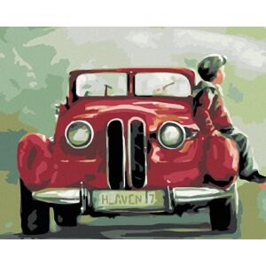 Diamondi – CHLAPEC SEDÍ NA BLATNÍKU, 40 × 50 cm, bez rámu a bez napnutia plátna Diamondi – CHLAPEC SEDÍ NA BLATNÍKU, 40 × 50 cm, bez rámu a bez napnutia plátna