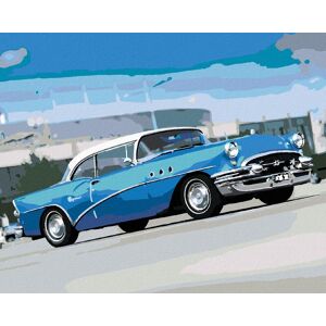 Diamondi – STARŠÍ MODRÉ AUTO, 40 × 50 cm, napnuté plátno na ráme Diamondi – STARŠÍ MODRÉ AUTO, 40 × 50 cm, napnuté plátno na ráme
