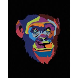 zuty Abstraktná pop-art opica na čiernom pozadí, 80 × 100 cm, plátno napnuté na rám zuty Abstraktná pop-art opica na čiernom pozadí, 80 × 100 cm, plátno napnuté na rám