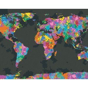 zuty Farebná mapa sveta, 80 × 100 cm, plátno napnuté na rám zuty Farebná mapa sveta, 80 × 100 cm, plátno napnuté na rám