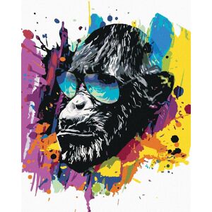 zuty Farebná opica so slnečnými okuliarmi, 80 × 100 cm, vypnuté plátno na rám zuty Farebná opica so slnečnými okuliarmi, 80 × 100 cm, vypnuté plátno na rám