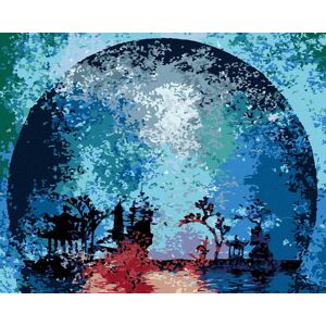 zuty Farebná silueta mesiaca, 40×50 cm, vypnuté plátno na rám zuty Farebná silueta mesiaca, 40×50 cm, vypnuté plátno na rám