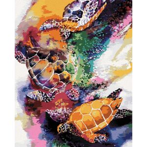 zuty Farebné korytnačky vo vode, 80 × 100 cm, vypnuté plátno na rám zuty Farebné korytnačky vo vode, 80 × 100 cm, vypnuté plátno na rám