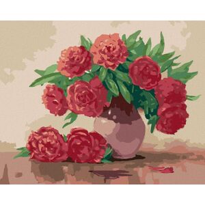 zuty Červené pivonky v keramickej váze, 40×50 cm, bez rámu a bez vypnutia plátna zuty Červené pivonky v keramickej váze, 40×50 cm, bez rámu a bez vypnutia plátna