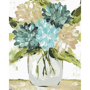 zuty Hortenzie vo váze (Haley Bush), 40 × 50 cm, plátno napnuté na rám zuty Hortenzie vo váze (Haley Bush), 40 × 50 cm, plátno napnuté na rám