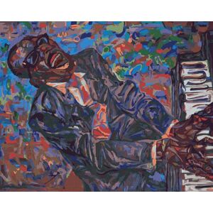 zuty Jazzman Ray Charles, 80×100 cm, vypnuté plátno na rám zuty Jazzman Ray Charles, 80×100 cm, vypnuté plátno na rám