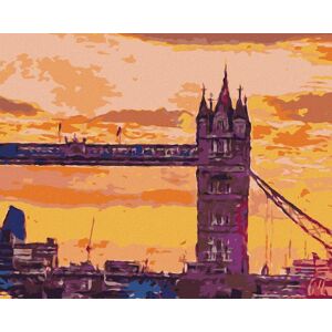 zuty Londýnsky Tower Bridge pri západe slnka, 80 × 100 cm, bez rámu a bez napnutia plátna zuty Londýnsky Tower Bridge pri západe slnka, 80 × 100 cm, bez rámu a bez napnutia plátna