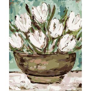 zuty Miska s tulipánmi (Haley Bush), 40 × 50 cm, plátno napnuté na rám zuty Miska s tulipánmi (Haley Bush), 40 × 50 cm, plátno napnuté na rám