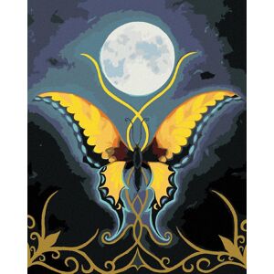 zuty Motýľ s ornamentom mesiaca, 80 × 100 cm, plátno napnuté na rám zuty Motýľ s ornamentom mesiaca, 80 × 100 cm, plátno napnuté na rám