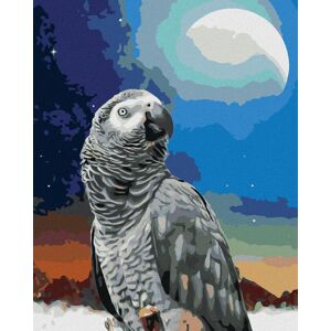 zuty Papagáj a mesiac, 80×100 cm, bez rámu a bez vypnutia plátna zuty Papagáj a mesiac, 80×100 cm, bez rámu a bez vypnutia plátna