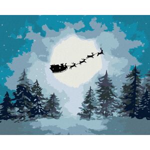 zuty Santa na saniach, 80 × 100 cm, plátno napnuté na rám zuty Santa na saniach, 80 × 100 cm, plátno napnuté na rám