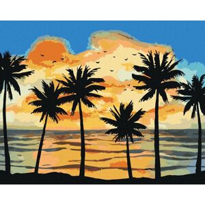 zuty Slnko svietiace na palmy, 80 × 100 cm, bez rámu a bez napnutia plátna zuty Slnko svietiace na palmy, 80 × 100 cm, bez rámu a bez napnutia plátna