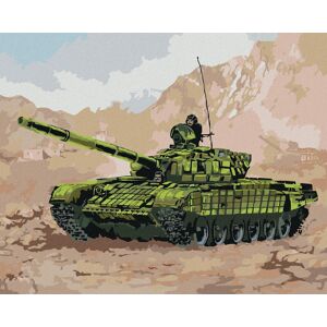 zuty Tank vo vojne v horách, 40 × 50 cm, plátno napnuté na rám zuty Tank vo vojne v horách, 40 × 50 cm, plátno napnuté na rám
