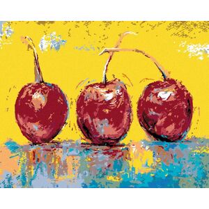 zuty Tri čerešne, 80 × 100 cm, plátno napnuté na rám zuty Tri čerešne, 80 × 100 cm, plátno napnuté na rám