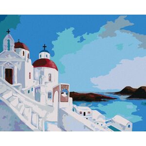 zuty Výhľad na more z gréckeho ostrova, 80 × 100 cm, bez rámu a bez napnutia plátna zuty Výhľad na more z gréckeho ostrova, 80 × 100 cm, bez rámu a bez napnutia plátna