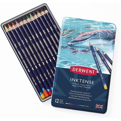 DERWENT Proffesional Inktense v plechovej krabičee, 12 farieb DERWENT Proffesional Inktense v plechovej krabičee, 12 farieb
