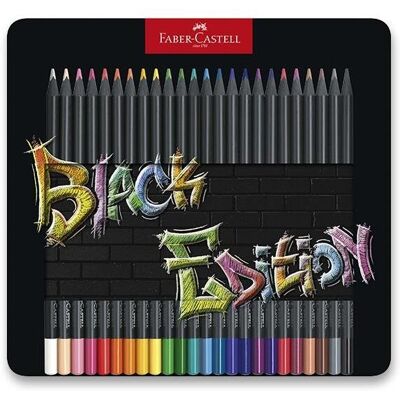 FABER-CASTELL Black Edition v plechu, 24 farieb FABER-CASTELL Black Edition v plechu, 24 farieb