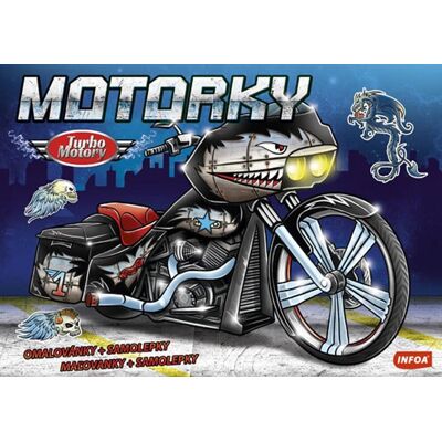 INFOA Motorky Turbo Motory: omalovánky + samolepky INFOA Motorky Turbo Motory: omalovánky + samolepky