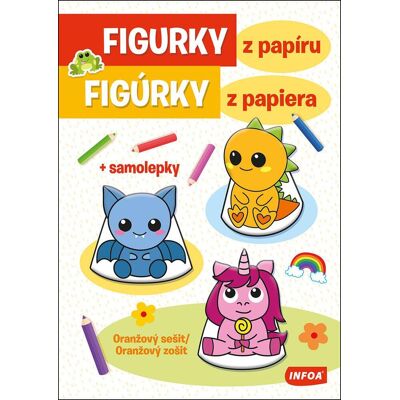INFOA Figurky z papíru/Figúrky z papiera: Oranžový sešit/zošit + samolepky INFOA Figurky z papíru/Figúrky z papiera: Oranžový sešit/zošit + samolepky