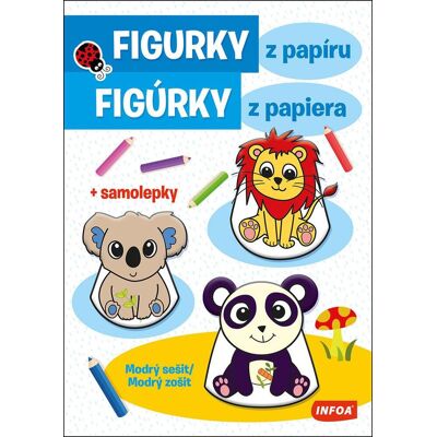 INFOA Figurky z papíru/Figúrky z papiera: Modrý sešit/zošit + samolepky INFOA Figurky z papíru/Figúrky z papiera: Modrý sešit/zošit + samolepky