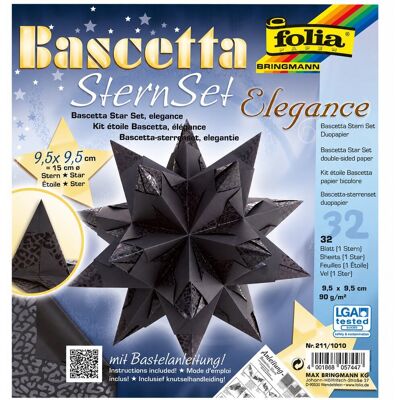 FOLIA Bascetta hviezda, čierna, 9,5 × 9,5 cm FOLIA Bascetta hviezda, čierna, 9,5 × 9,5 cm