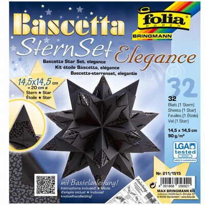 FOLIA Bascetta hviezda, čierna, 14,5 × 14,5 cm FOLIA Bascetta hviezda, čierna, 14,5 × 14,5 cm