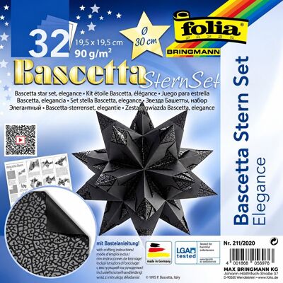 FOLIA Bascetta hviezda, čierna, 19,5 × 19,5 cm FOLIA Bascetta hviezda, čierna, 19,5 × 19,5 cm