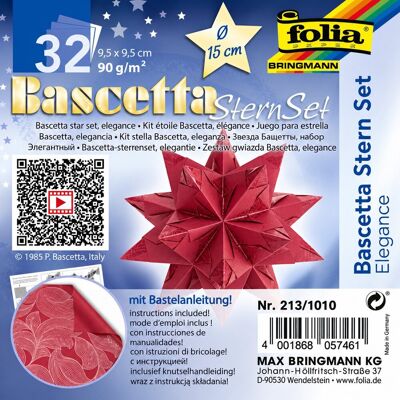 FOLIA Bascetta hviezda, červená, 9,5 × 9,5 cm FOLIA Bascetta hviezda, červená, 9,5 × 9,5 cm